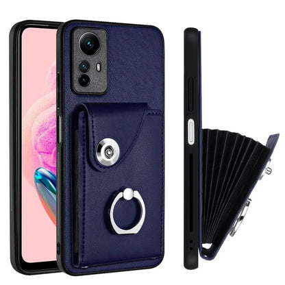 YB Leather Coating Series-7 for Xiaomi Redmi Note 12S 4G Case PU Leather+TPU Card Slots Cover
