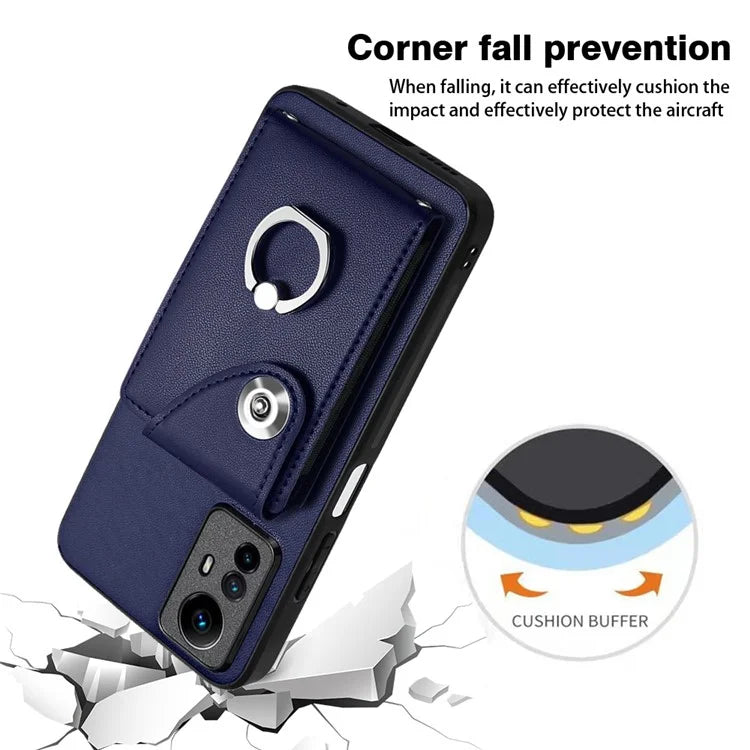 YB Leather Coating Series-7 for Xiaomi Redmi Note 12S 4G Case PU Leather+TPU Card Slots Cover