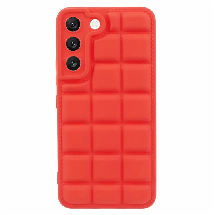For Samsung Galaxy S22+ 5G Case Down Jacket Texture Anti-Scratch TPU Phone CaseRed