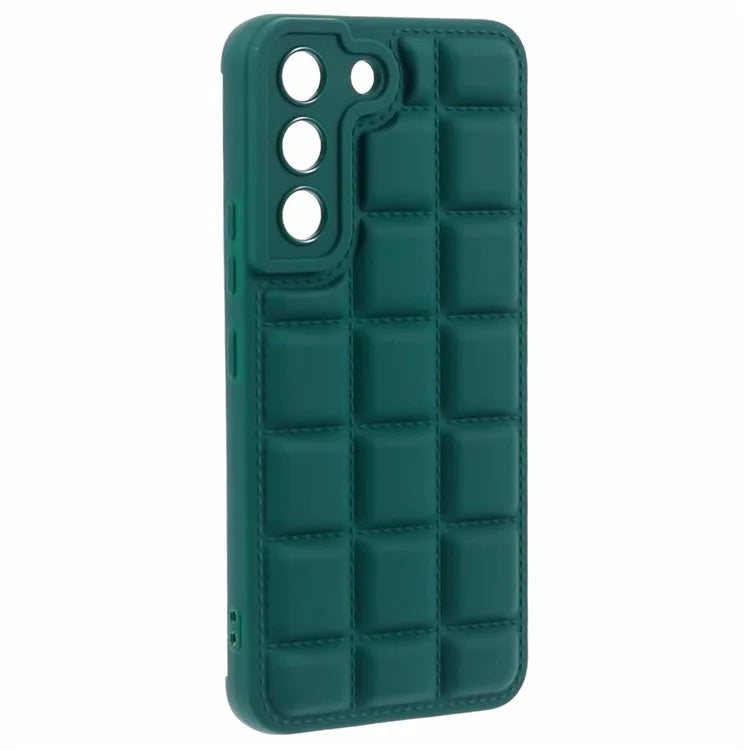 For Samsung Galaxy S22+ 5G Case Down Jacket Texture Anti-Scratch TPU Phone CaseBlackish Green