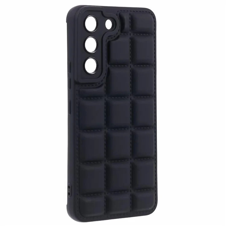 For Samsung Galaxy S22+ 5G Case Down Jacket Texture Anti-Scratch TPU Phone CaseBlack