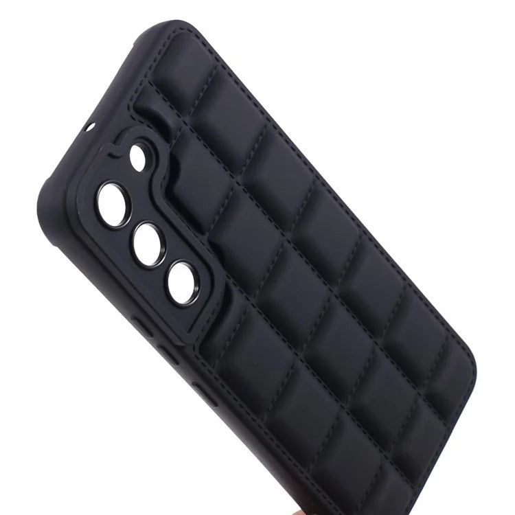 For Samsung Galaxy S22+ 5G Case Down Jacket Texture Anti-Scratch TPU Phone CaseBlack