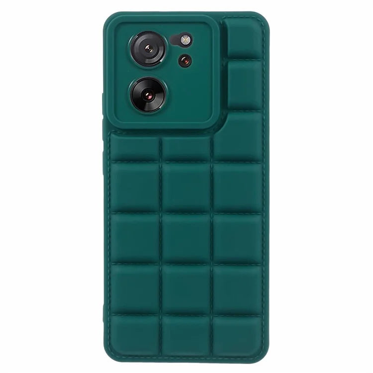 For Xiaomi 13T / 13T Pro / Redmi K60 Ultra Cell Phone Cases Grid Down Jacket Texture TPU Protector Shellish Green
