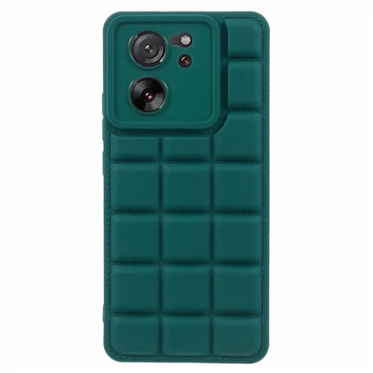 For Xiaomi 13T / 13T Pro / Redmi K60 Ultra Cell Phone Cases Grid Down Jacket Texture TPU Protector Shellish Green