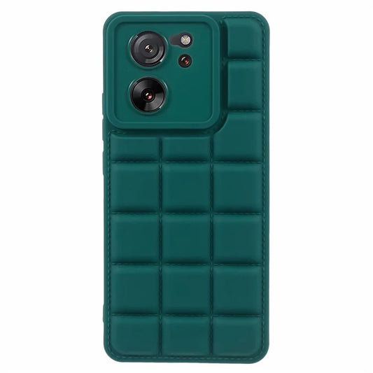 For Xiaomi 13T / 13T Pro / Redmi K60 Ultra Cell Phone Cases Grid Down Jacket Texture TPU Protector Shellish Green