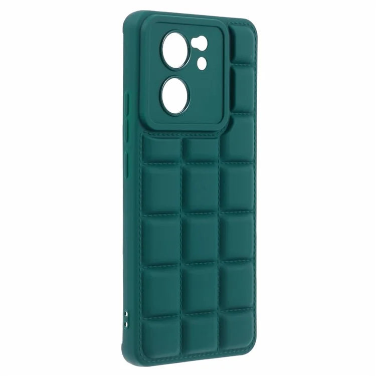 For Xiaomi 13T / 13T Pro / Redmi K60 Ultra Cell Phone Cases Grid Down Jacket Texture TPU Protector Shellish Green