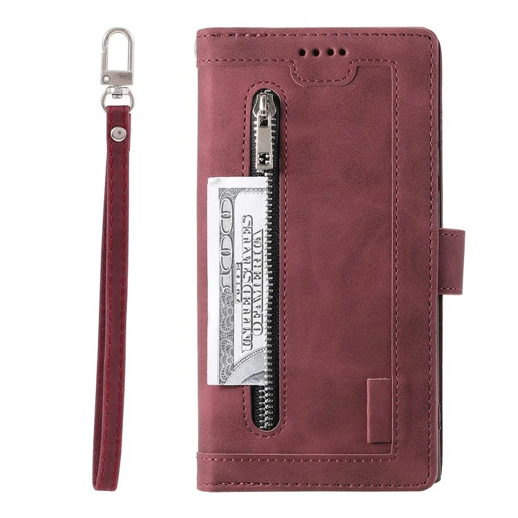 For Samsung Galaxy A55 5G Leather Case 9 Card Holder Folio Phone Cover