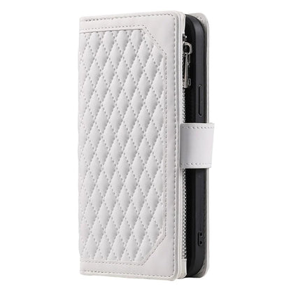 For Samsung Galaxy A55 5G Wallet Case Rhombus PU Leather Flip Phone Cover with Strap