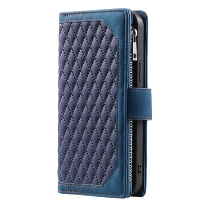 For Samsung Galaxy A55 5G Wallet Case Rhombus PU Leather Flip Phone Cover with Strap