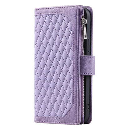 For Samsung Galaxy A55 5G Wallet Case Rhombus PU Leather Flip Phone Cover with Strap