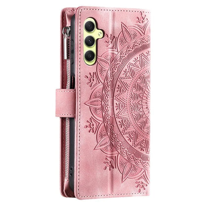 For Samsung Galaxy A55 5G Phone Case Mandala Pattern Leather Cover with Strap