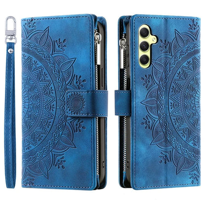 For Samsung Galaxy A55 5G Phone Case Mandala Pattern Leather Cover with Strap