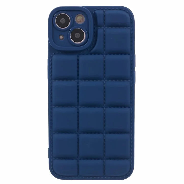 For iPhone 14 Protective Case Down Jacket Texture TPU Slim Phone Cover