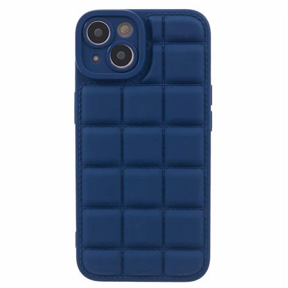 For iPhone 14 Protective Case Down Jacket Texture TPU Slim Phone Cover