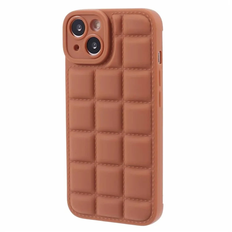 For iPhone 14 Protective Case Down Jacket Texture TPU Slim Phone Cover