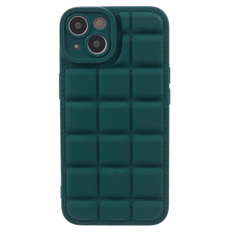 For iPhone 14 Protective Case Down Jacket Texture TPU Slim Phone Cover