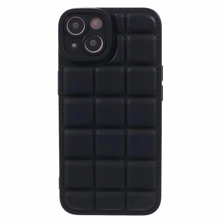 For iPhone 14 Protective Case Down Jacket Texture TPU Slim Phone Cover