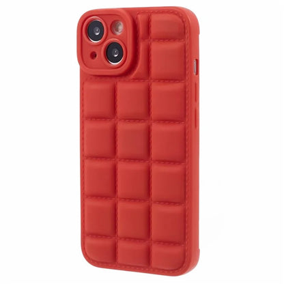 For iPhone 14 Protective Case Down Jacket Texture TPU Slim Phone Cover