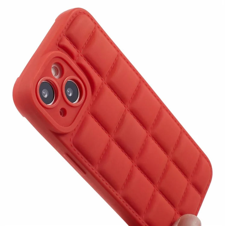 For iPhone 14 Protective Case Down Jacket Texture TPU Slim Phone Cover