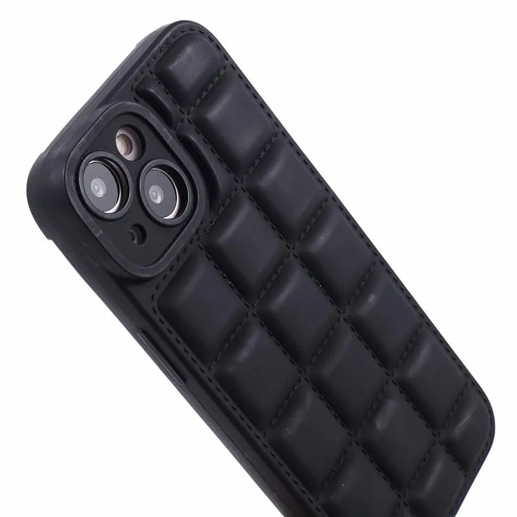 For iPhone 15 Case Down Jacket Texture Protective TPU Phone Case