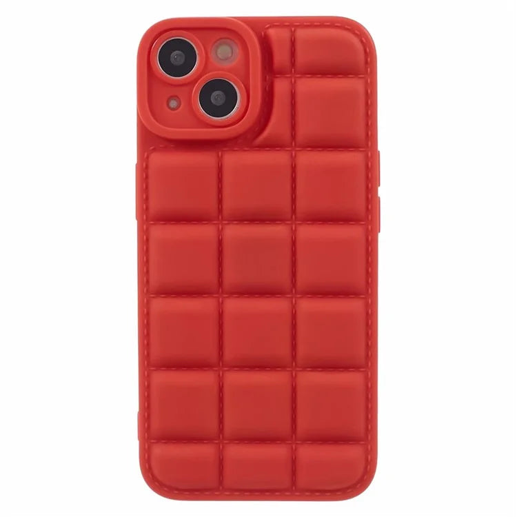 For iPhone 15 Case Down Jacket Texture Protective TPU Phone Case