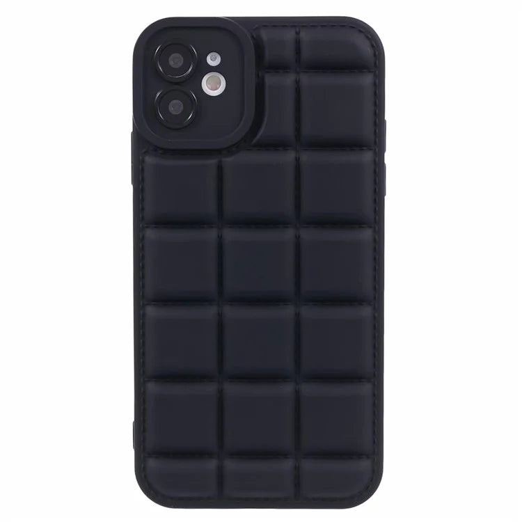 For iPhone 12 6.1 inch Slim Case Down Jacket Texture Shockproof TPU Cell Phone Cover