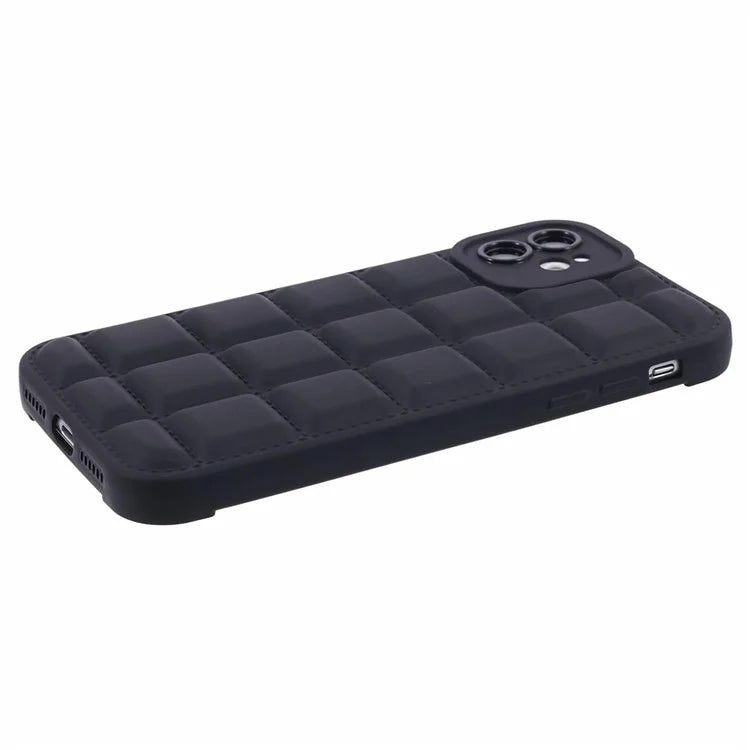 For iPhone 12 6.1 inch Slim Case Down Jacket Texture Shockproof TPU Cell Phone Cover