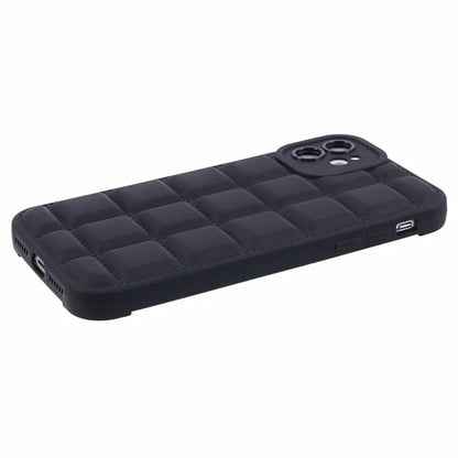 For iPhone 12 6.1 inch Slim Case Down Jacket Texture Shockproof TPU Cell Phone Cover