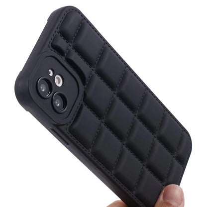 For iPhone 12 6.1 inch Slim Case Down Jacket Texture Shockproof TPU Cell Phone Cover