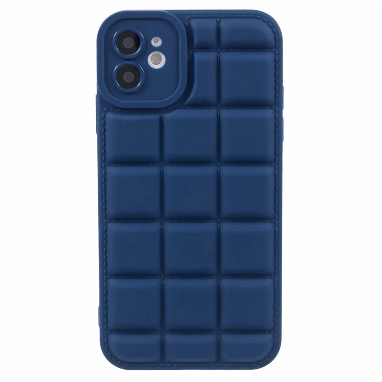 For iPhone 12 6.1 inch Slim Case Down Jacket Texture Shockproof TPU Cell Phone Cover