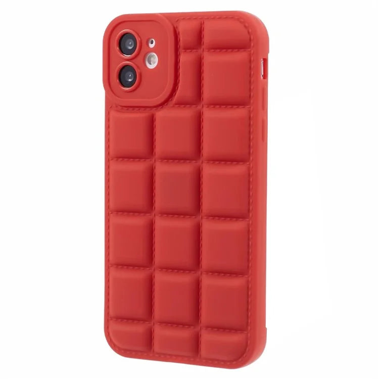For iPhone 12 6.1 inch Slim Case Down Jacket Texture Shockproof TPU Cell Phone Cover