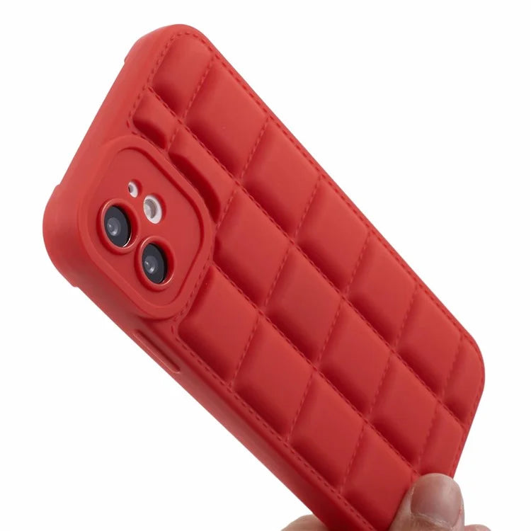 For iPhone 12 6.1 inch Slim Case Down Jacket Texture Shockproof TPU Cell Phone Cover