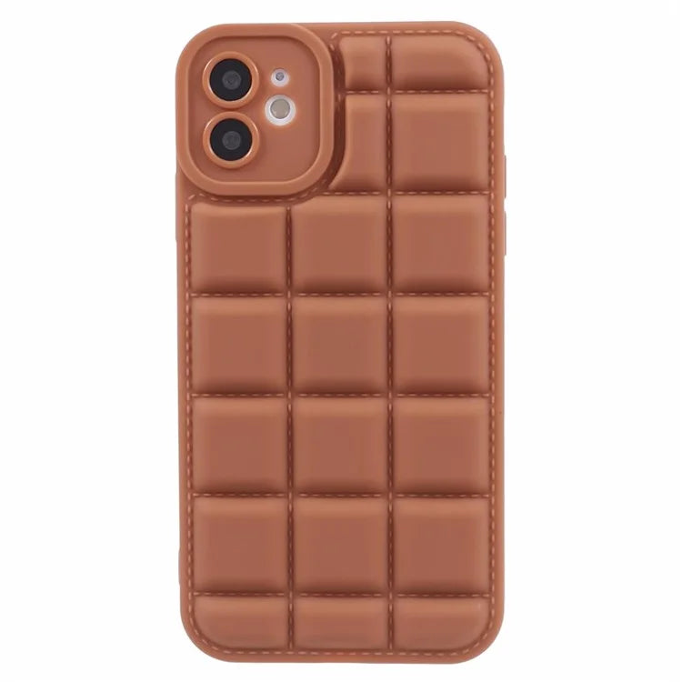 For iPhone 12 6.1 inch Slim Case Down Jacket Texture Shockproof TPU Cell Phone Cover