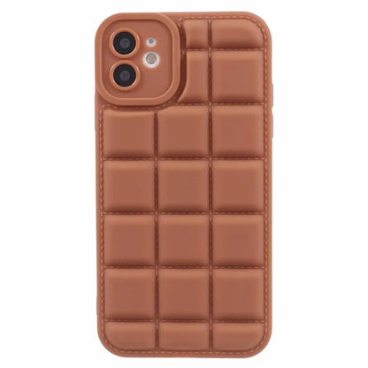 For iPhone 12 6.1 inch Slim Case Down Jacket Texture Shockproof TPU Cell Phone Cover