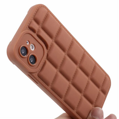 For iPhone 12 6.1 inch Slim Case Down Jacket Texture Shockproof TPU Cell Phone Cover