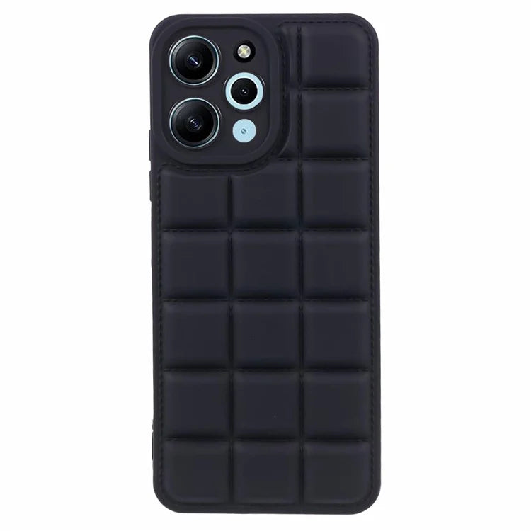 TPU Cover for Xiaomi Redmi 12 4G Grid Down Jacket Texture Anti-fall Cell Phone Cases