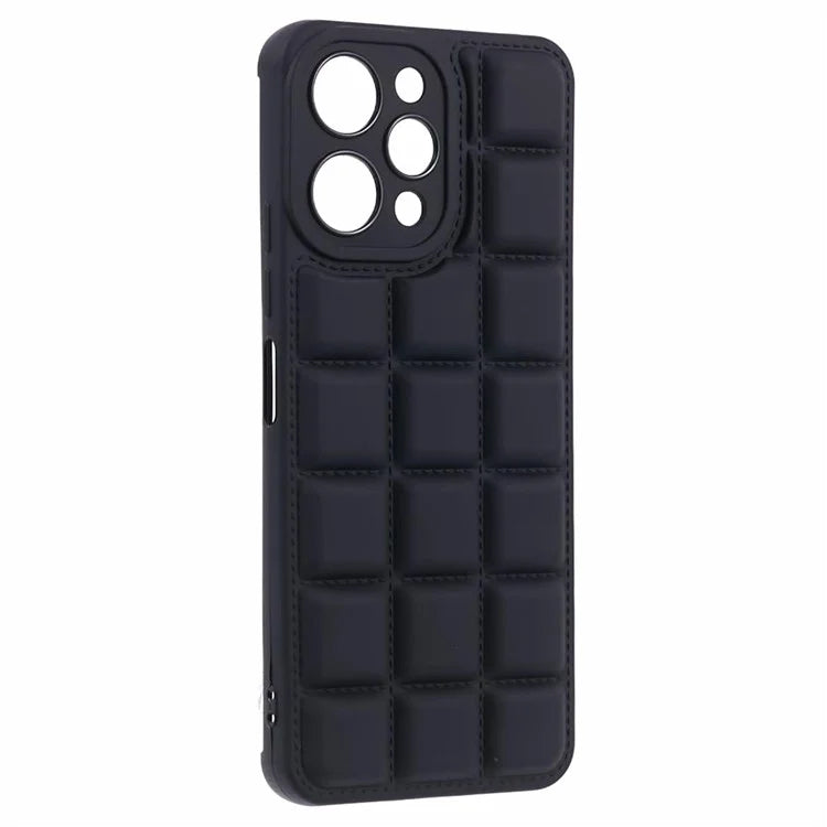 TPU Cover for Xiaomi Redmi 12 4G Grid Down Jacket Texture Anti-fall Cell Phone Cases