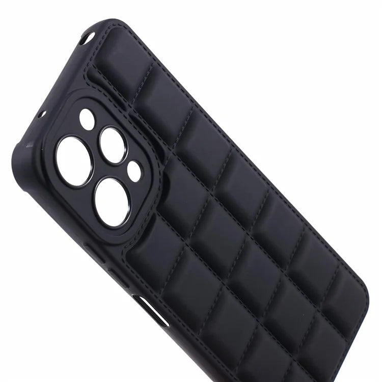 TPU Cover for Xiaomi Redmi 12 4G Grid Down Jacket Texture Anti-fall Cell Phone Cases