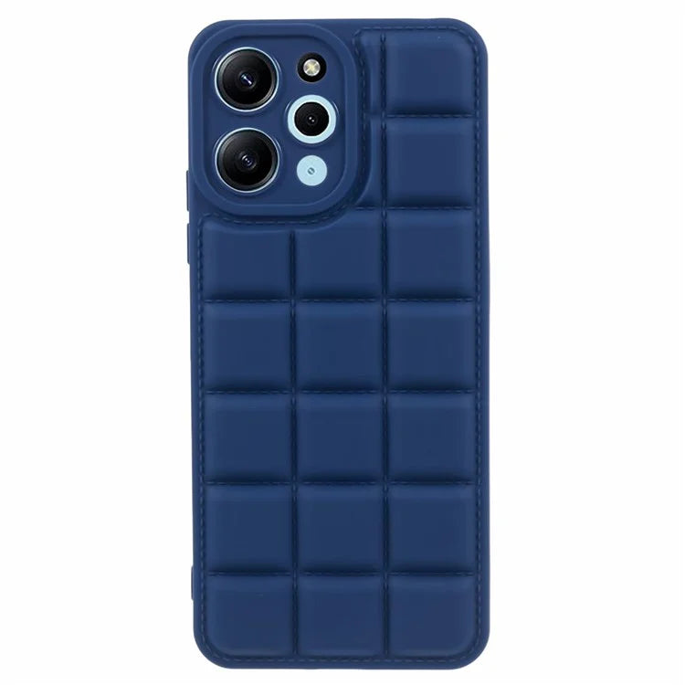 TPU Cover for Xiaomi Redmi 12 4G Grid Down Jacket Texture Anti-fall Cell Phone Cases
