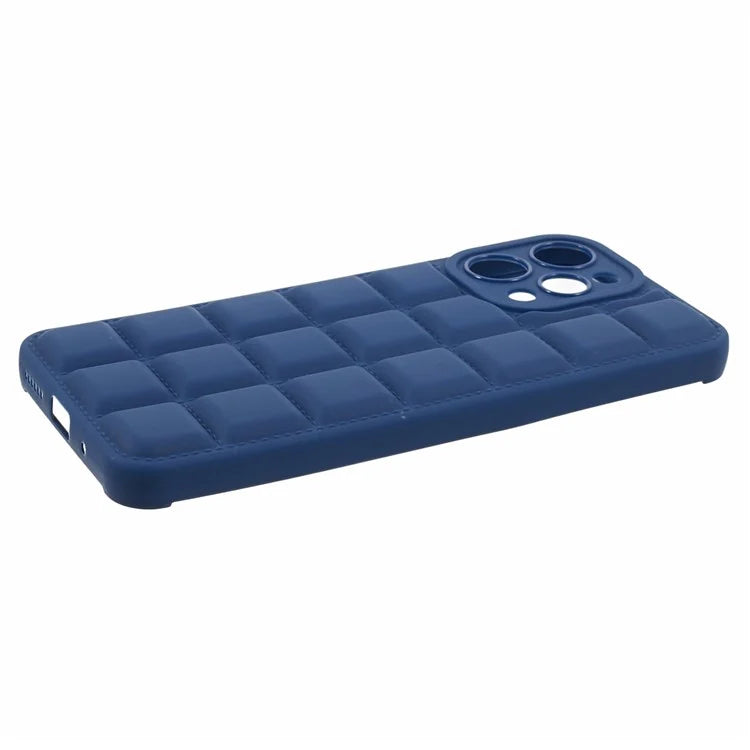 TPU Cover for Xiaomi Redmi 12 4G Grid Down Jacket Texture Anti-fall Cell Phone Cases