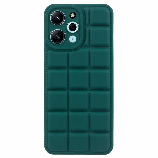 TPU Cover for Xiaomi Redmi 12 4G Grid Down Jacket Texture Anti-fall Cell Phone Casesish Green