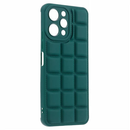 TPU Cover for Xiaomi Redmi 12 4G Grid Down Jacket Texture Anti-fall Cell Phone Casesish Green