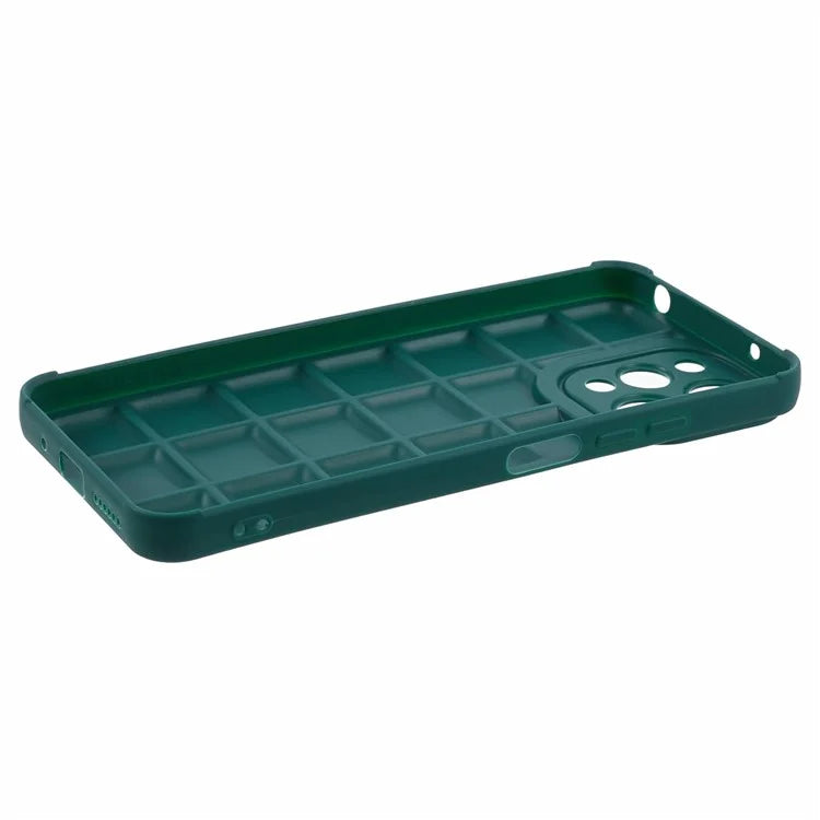 TPU Cover for Xiaomi Redmi 12 4G Grid Down Jacket Texture Anti-fall Cell Phone Casesish Green