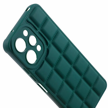 TPU Cover for Xiaomi Redmi 12 4G Grid Down Jacket Texture Anti-fall Cell Phone Casesish Green
