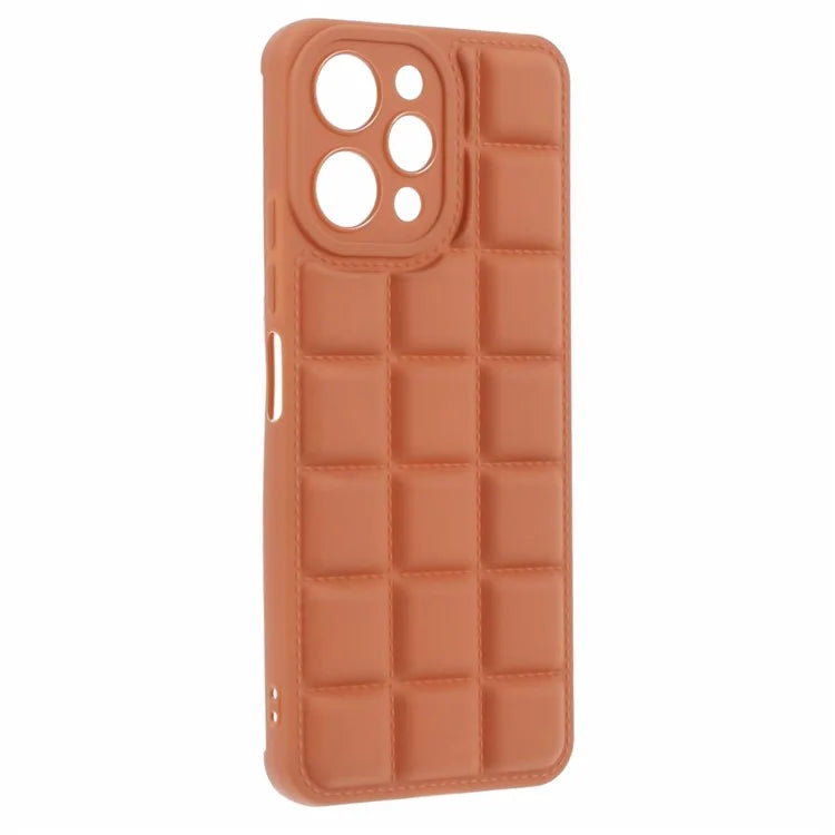 TPU Cover for Xiaomi Redmi 12 4G Grid Down Jacket Texture Anti-fall Cell Phone Cases