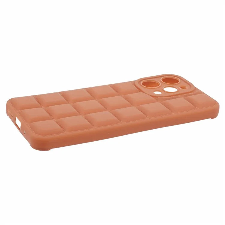 TPU Cover for Xiaomi Redmi 12 4G Grid Down Jacket Texture Anti-fall Cell Phone Cases