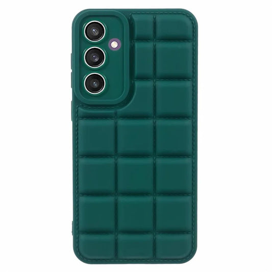 Down Jacket Texture Cover for Samsung Galaxy M34 5G / F34 5G Soft TPU Cell Phone Casesish Green