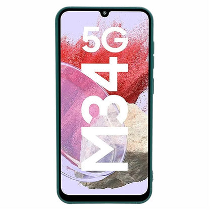 Down Jacket Texture Cover for Samsung Galaxy M34 5G / F34 5G Soft TPU Cell Phone Casesish Green