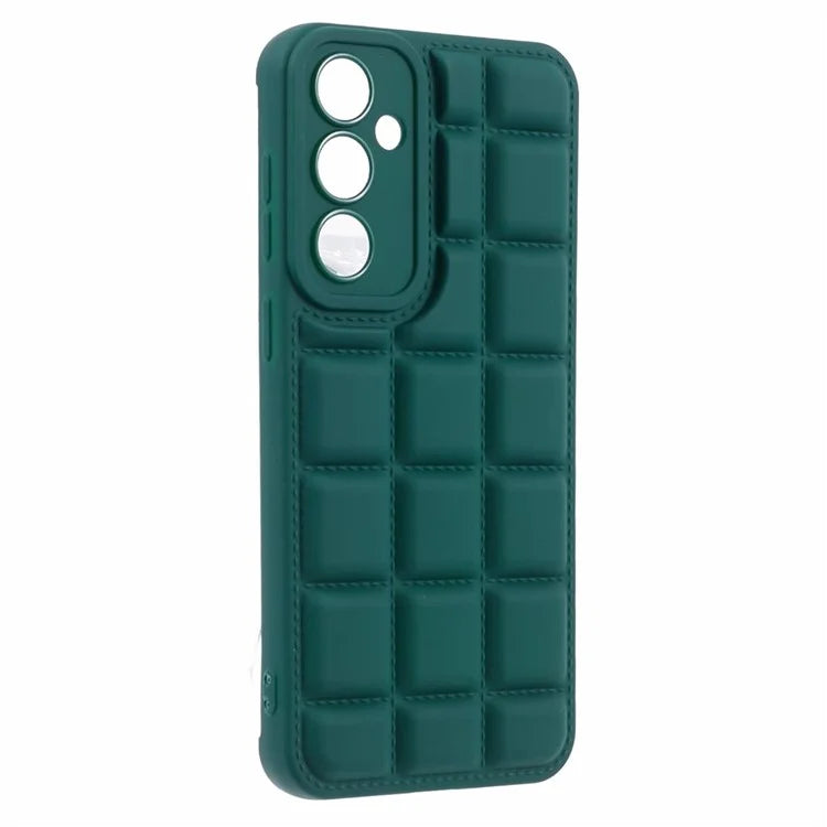 Down Jacket Texture Cover for Samsung Galaxy M34 5G / F34 5G Soft TPU Cell Phone Casesish Green