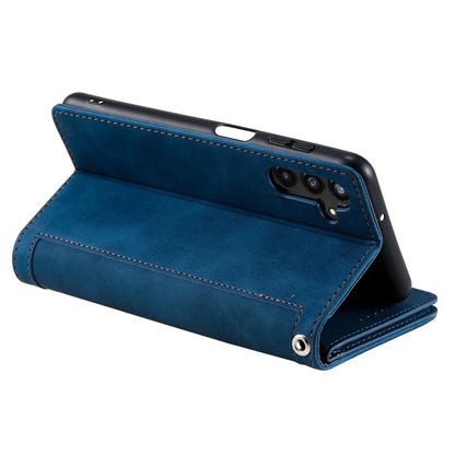 For Samsung Galaxy A35 5G PU Leather Case Wristlet Zipper 9 Card Holder Phone Cover